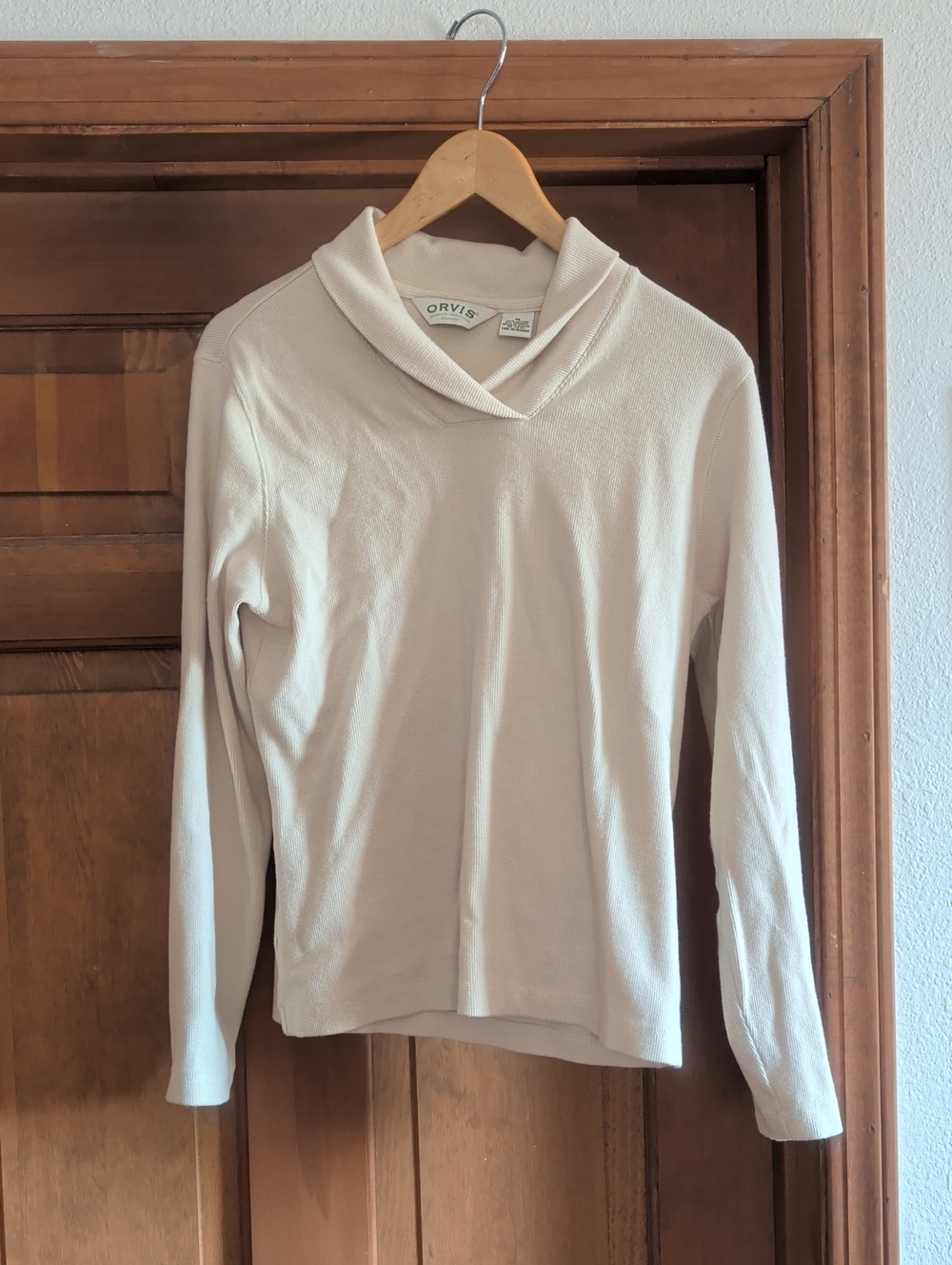 Orvis Cream Shawl Collar Women's Sweater Size M